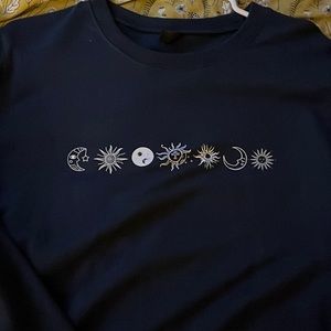 Navy blue sun and moon long sleeve